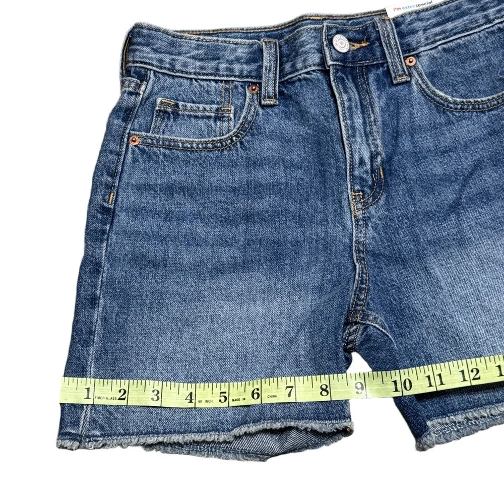 Old Navy High-Rise Slouchy Straight Denim Cut Off Distressed Short Girls Size 10